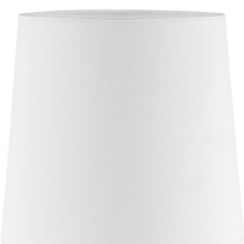 24" White Metal Bedside Table Lamp With Off-White Shade