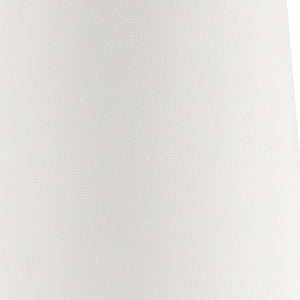 24" White Metal Bedside Table Lamp With Off-White Shade