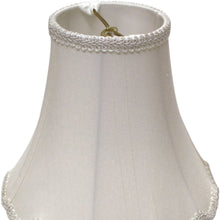 12" White Slanted Scallop Bell Monay Shantung Lampshade
