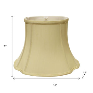 Antiqued White Monay Shantung Silk Oval Lamp Shade