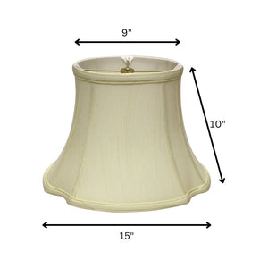 15" Ivory Reversed Oval Monay Shantung Lampshade