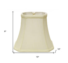 10" Ivory Slanted Rectangle Bell Monay Shantung Lampshade