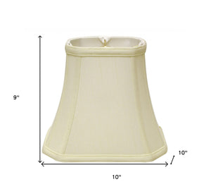 10" Ivory Slanted Rectangle Bell Monay Shantung Lampshade