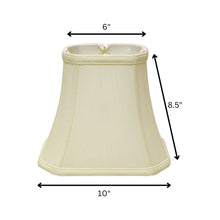 10" Ivory Slanted Rectangle Bell Monay Shantung Lampshade