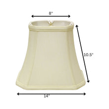 14" Ivory Slanted Rectangle Bell Monay Shantung Lampshade