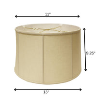 13" Pale Brown Throwback Drum Linen Lampshade