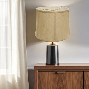 Gold Burlap Drum Lamp Shade
