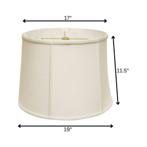 19" White Throwback Drum Linen Lampshade