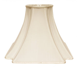 12" Ivory Slanted Notch Square Shantung Lampshade