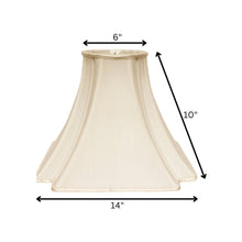 14" Ivory Slanted Notch Square Shantung Lampshade