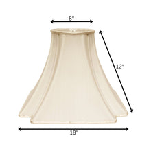 18" Ivory Slanted Notch Square Shantung Lampshade