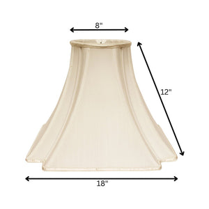 18" Ivory Slanted Notch Square Shantung Lampshade