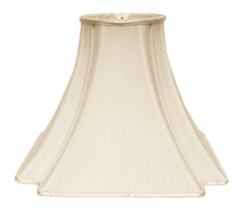 18" Ivory Slanted Notch Square Shantung Lampshade