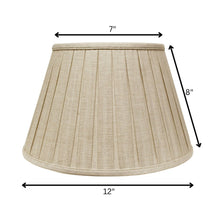 12" Cream Slanted Linen Lampshade with Box Pleat