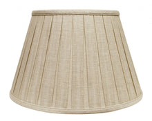 12" Cream Slanted Linen Lampshade with Box Pleat