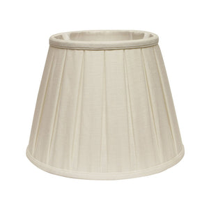 18" White Slanted Linen Lampshade with Box Pleat