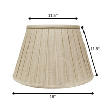 18" Cream Slanted Linen Lampshade with Box Pleat