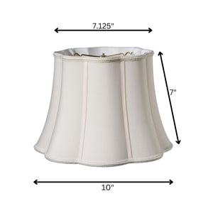10" Cream Melon Scallop Shantung Lampshade