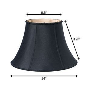 14" Black with Bronze Lining Slanted Oval Shantung Lampshade
