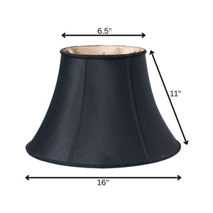 16" Black with Bronze Lining Slanted Oval Shantung Lampshade