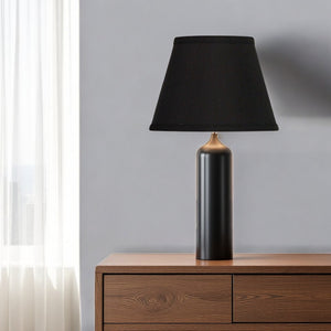 10" Black with White  Empire Hardback Slanted Shantung Lampshade