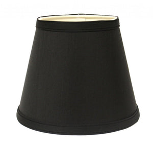 Black Shantung Silk Empire Lamp Shade