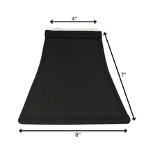 8" Black with White Lining Square Bell Shantung Lampshade