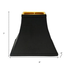 Black Shantung Silk Square Lamp Shade