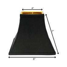 8" Black with Gold Lining Square Bell Shantung Lampshade