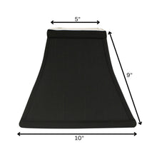 10" Black with White Lining Square Bell Shantung Lampshade