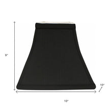 10" Black with White Lining Square Bell Shantung Lampshade