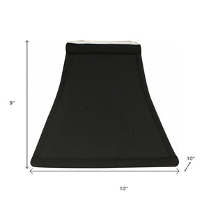 10" Black with White Lining Square Bell Shantung Lampshade