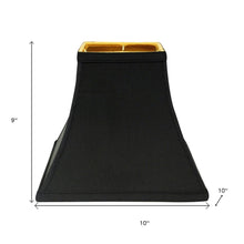 Black Shantung Silk Square Lamp Shade