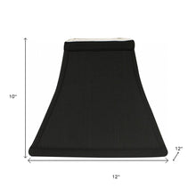 Black Shantung Silk Square Lamp Shade