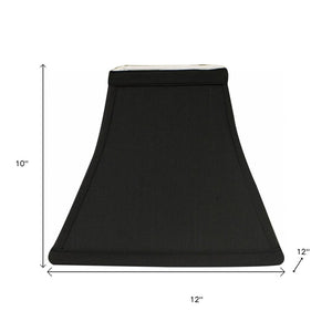 Black Shantung Silk Square Lamp Shade