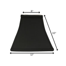 12" Black with White Lining Square Bell Shantung Lampshade