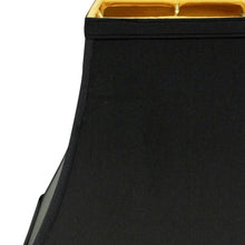 12" Black with Gold Lining Square Bell Shantung Lampshade