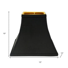 Black Shantung Silk Square Lamp Shade