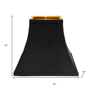 Black Shantung Silk Square Lamp Shade