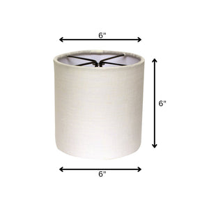 6" Snow Set of 6 Drum Chandelier Linen Lampshades
