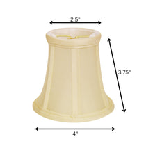 4" Ivory Slanted Set of 6 Chandelier Dupioni Lampshades