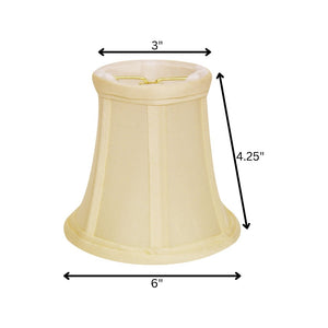 6" Ivory Slanted Set of 6 Chandelier Dupioni Lampshades