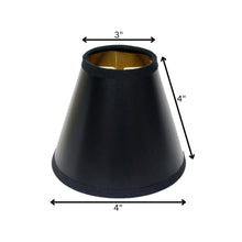 4" Black with Gold Set of 6 Chandelier Parchment Lampshadess