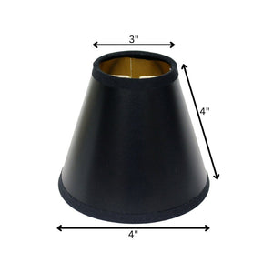 4" Black with Gold Set of 6 Chandelier Parchment Lampshadess