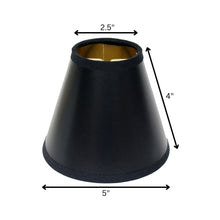 5" Black with Gold Set of 6 Chandelier Parchment Lampshades