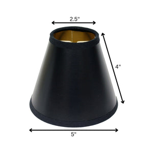 5" Black with Gold Set of 6 Chandelier Parchment Lampshades