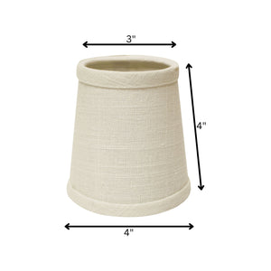 4" Off White Set of 6 Chandelier Linen Lampshades