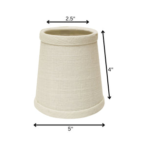 5" Off White Set of 6 Chandelier Linen Lampshades