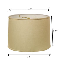 13" Parchment Beige Throwback Drum Linen Lampshade
