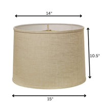 15" Light Wheat Throwback Drum Linen Lampshade